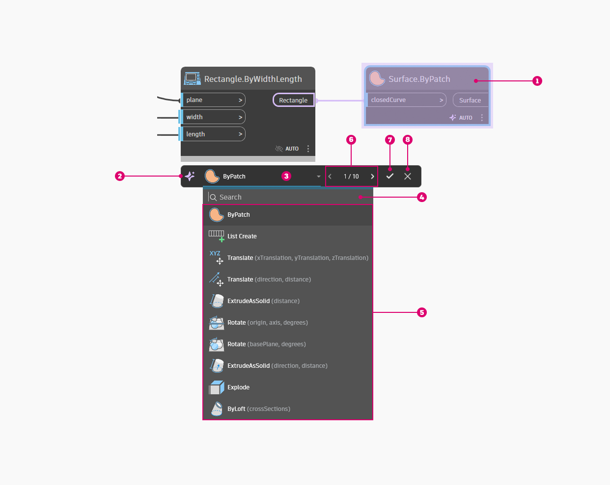 New node autocomplete toolbar