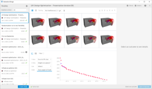 The refinery results explorer, showing some of the final outcomes.